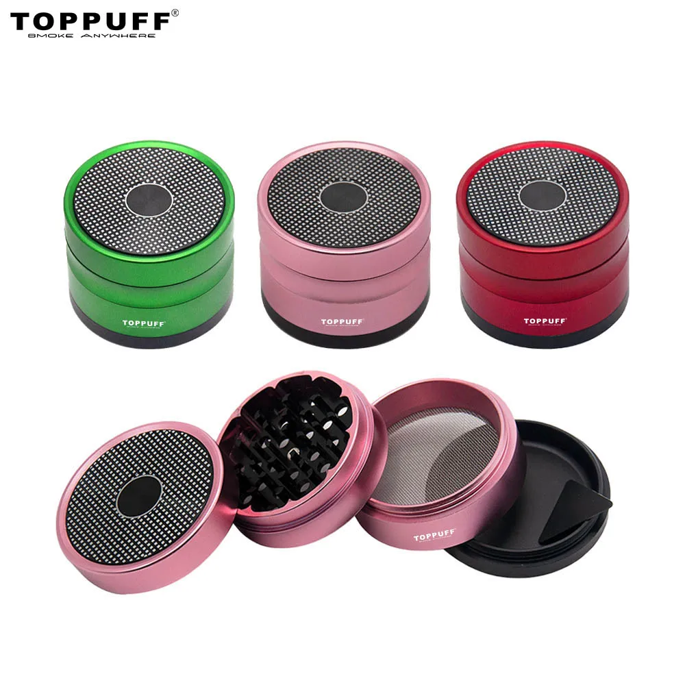 TOPPUFF Dia.63mm H.47mm 4 Layers Grinders Ancient Shape Herb Grinders Aluminum Spice Crusher Crusher Mil