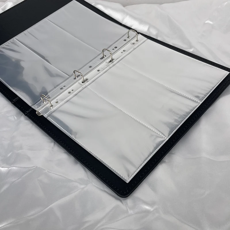 Paper Money Banknote Collection Album Leather Bill Currency Cash Collection Binder Storage Book with Banknote Sheet 3 Slot 20pcs