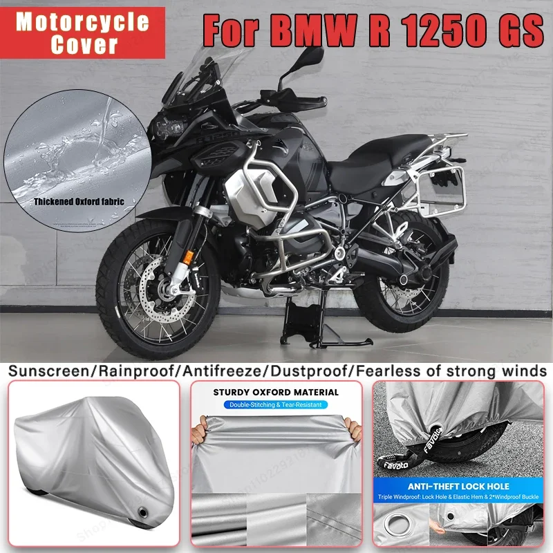 

For BMW R 1250 GS No Ear Motorcycle Cover - Outdoor Full Body Protection, Waterproof Dustproof Heat-Resistant Moto Accessories