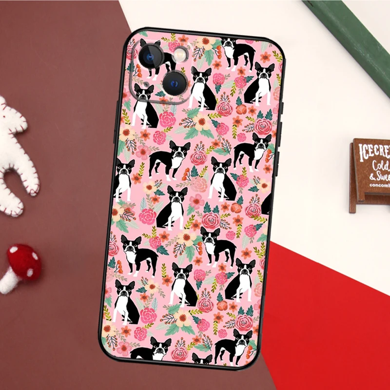 Boston Terrier Dog Case For iPhone 16 15 14 Plus 13 12 11 Pro Max Mini 7 8 Plus X XR XS Max Cover