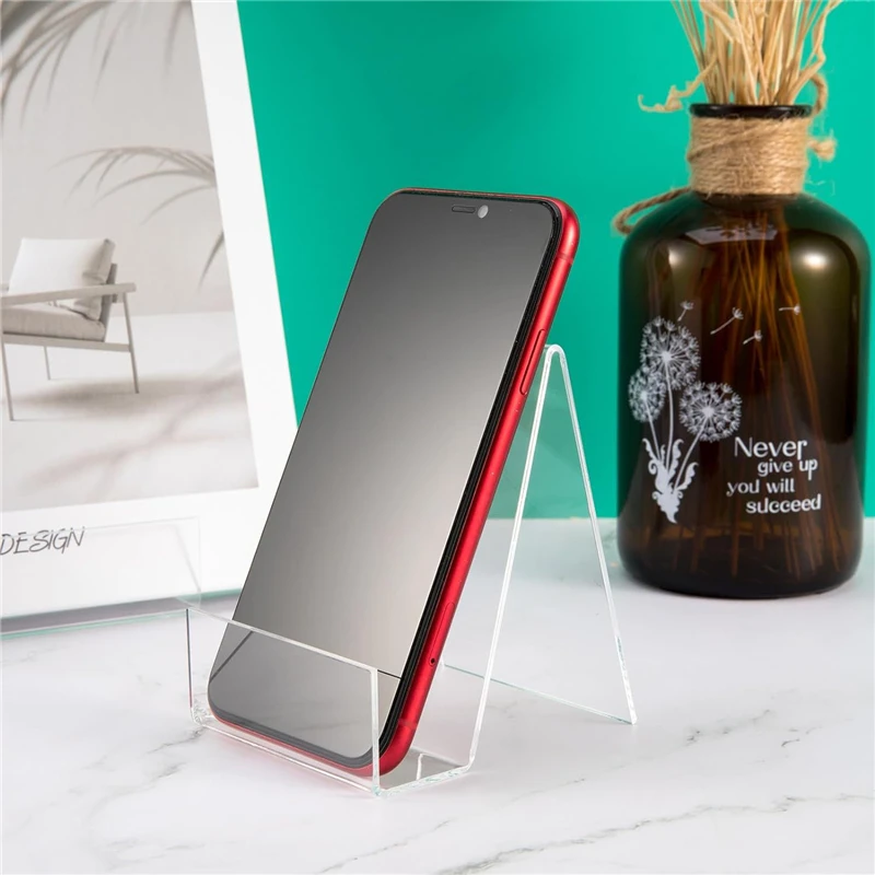 4pcs Clear Acrylic Book Display Stand Photo Frame Brochure Artwork Phone Holder Organizer Desktop Storage Rack