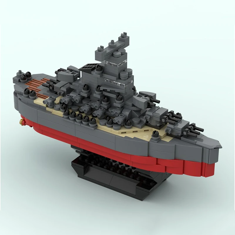 545pcs Moc Slagschip Yamato Bouwsteenspeelgoed Sets, Militaire Slagschip Assemblage Bouwstenen, Desktop Model Ornamenten