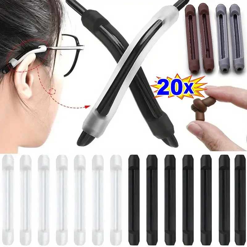 

2/20Pcs Silicone Glasses Anti-slip Sleeves Temple Tip Holder Eyeglasses Grip Anti Slip Ear Hook Eyeglass Eye Glasses Eyewear