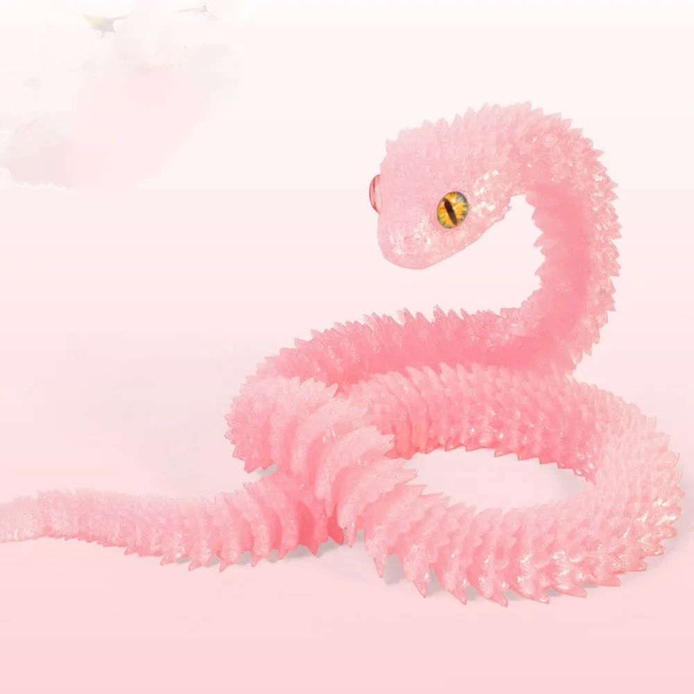 

Realistic 3D Printed Snake Toy 30/45/60cm Rotatable Simulated Snake Ornament PLA Home Decor Simulation Snake Model Christmas