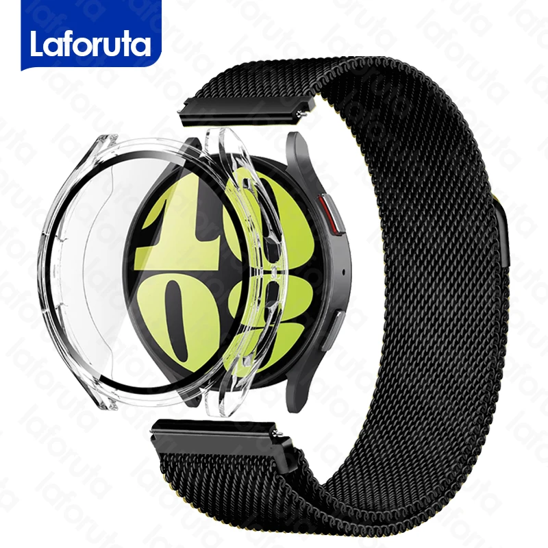 

Case+Strap For Samsung Galaxy Watch 6 44mm 40mm Magnetic Metal Milanese Loop Band for Samsung 5 4 Bracelet Women Accessories