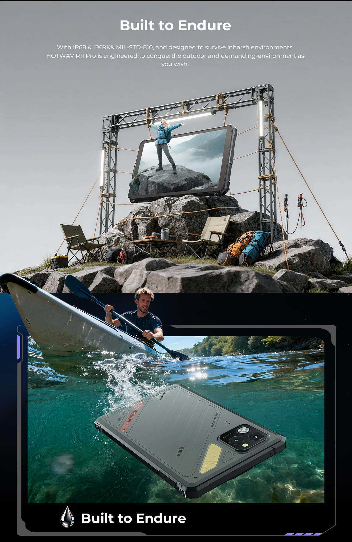 HOTWAV R11 Pro Rugged Tablet 10150mAh Massive Battery Android 16 Pad 8.7'' HD 120Hz 8GB 256GB Tablet PC With Stylus Pen