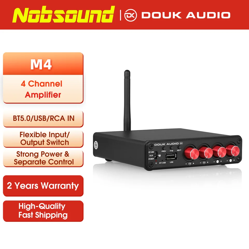 Nobsound-Bluetooth 5.0ステレオデジタルパワーアンプ,USBミュージック