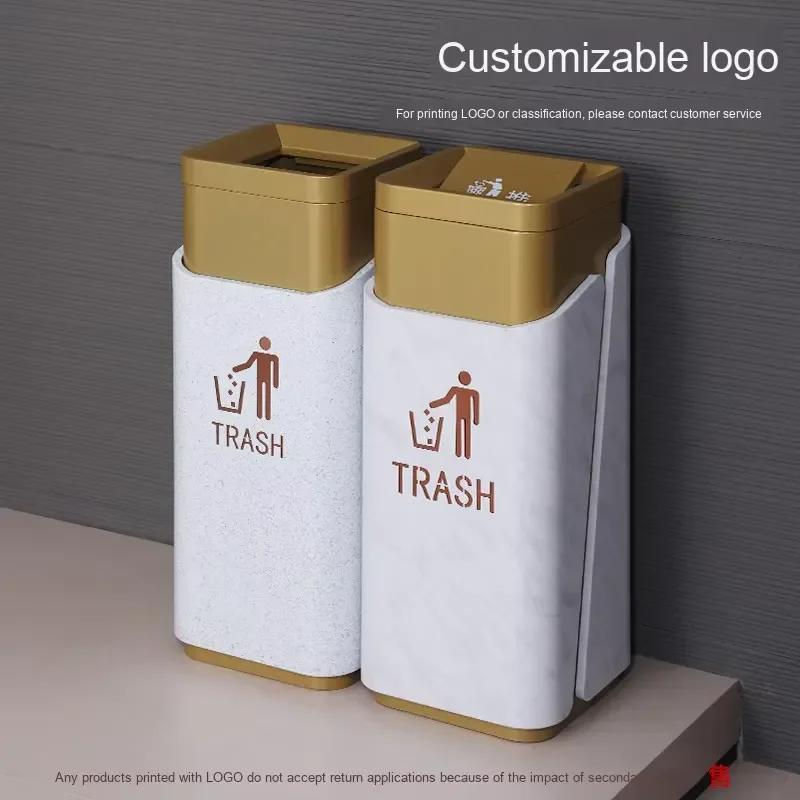 30L Stainless Steel Trash Can for Hotel Lobby Shopping Mall Villa Courtyard Commercial Indoor Outdoor Public Waste Bin