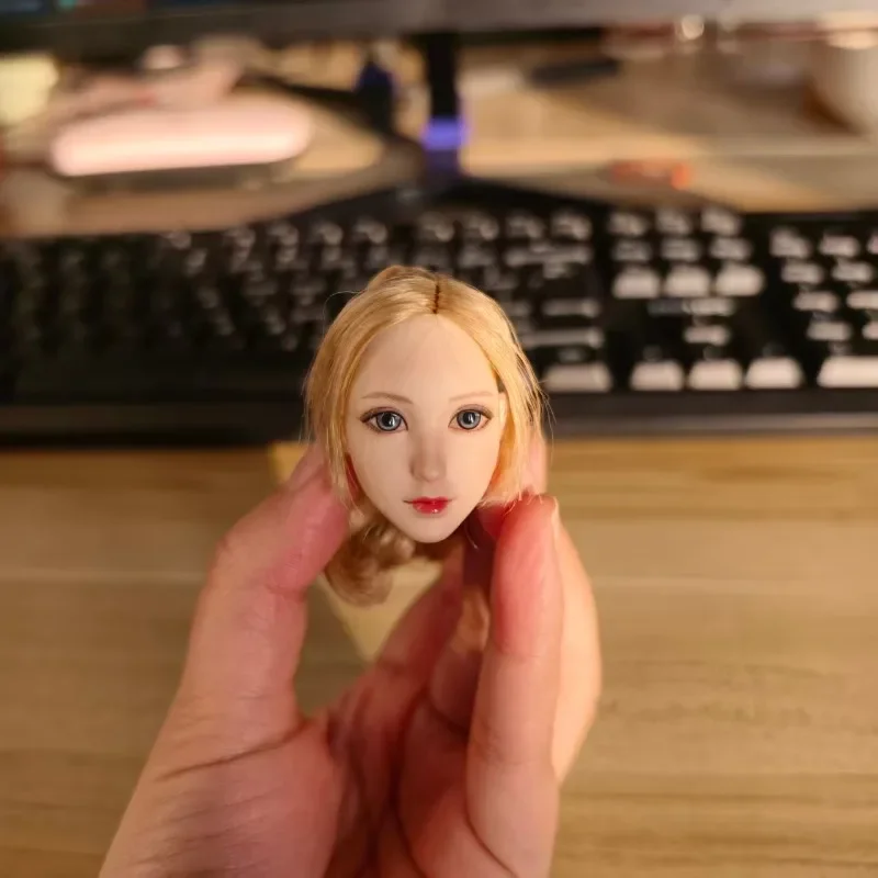 

1/6 Scale Toys Big Eyed Cute Girl Head Sculpt Asia Beauty Head Carving Modelfor 12'' Soldier Action Figures Body
