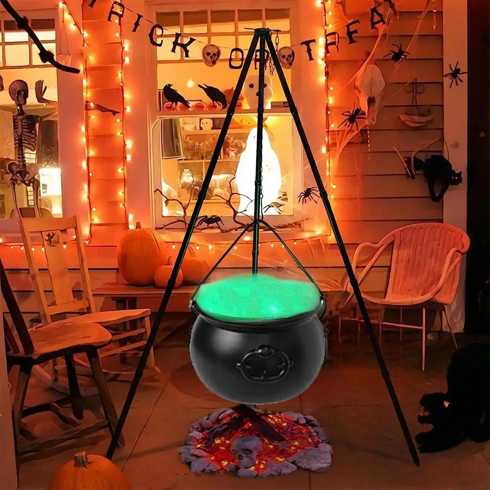 

Halloween Decor Large Witch Cauldron On Tripod With Lights Pocus Party Garden Bucket Candy Decoration Plastic Hocus Black B A7l9