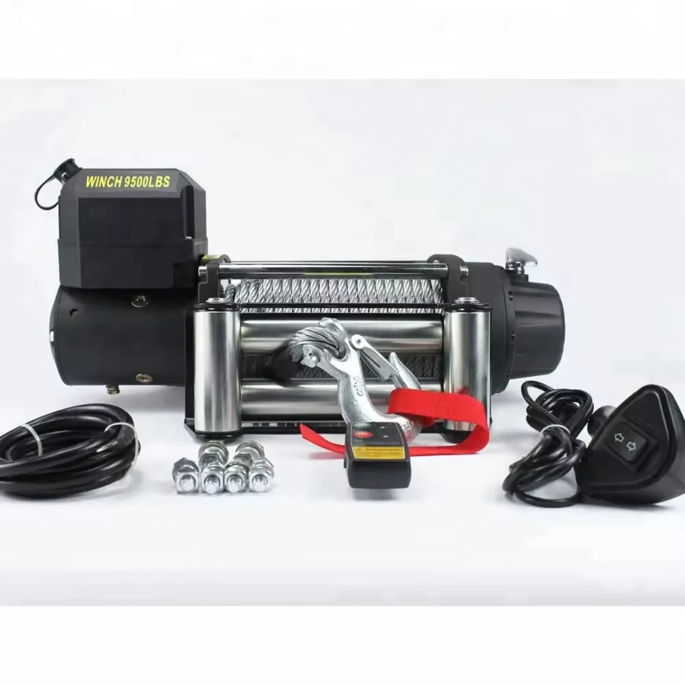 

12V/24V high-speed 9500-pound off-road vehicle winch, electric winch, quick vehicle-mounted winch