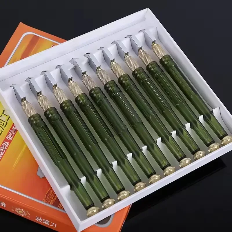 1/10PC 2-10mm Glass Cutter Roller Diamond Tip Antislip Carbide Metal Plastic Handle Oil Feed Cutting Tool CeramicTile DIY Cutter
