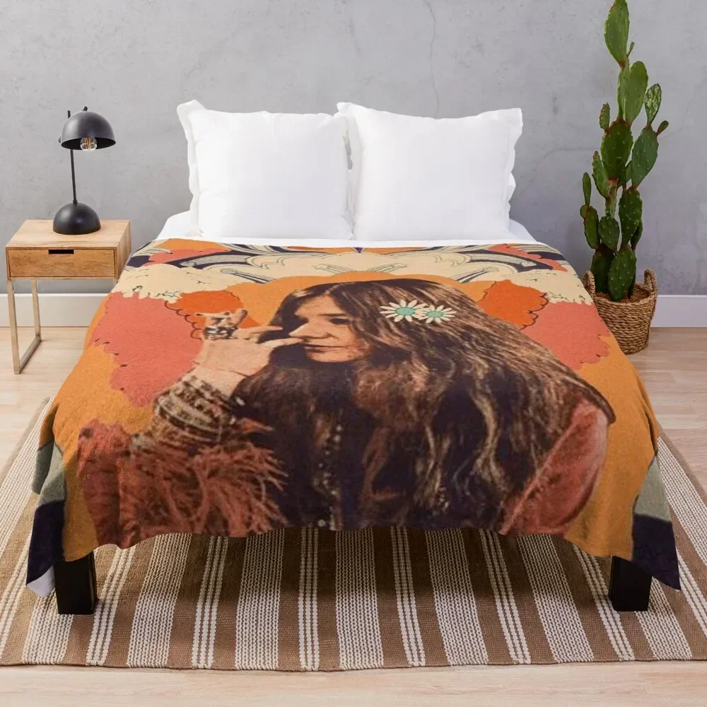 Janis joplan Throw Blanket Soft Big Warm Summer Beddings Blankets