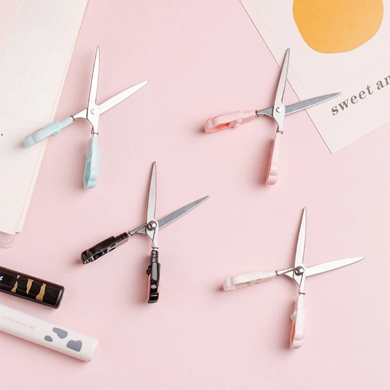 الكرتون القطط الكفوف مقص جيب مقص صغير الفولاذ المقاوم للصدأ مع الغطاء الواقي مقص المحمولة مقص للحرف اليدوية دروبشيب