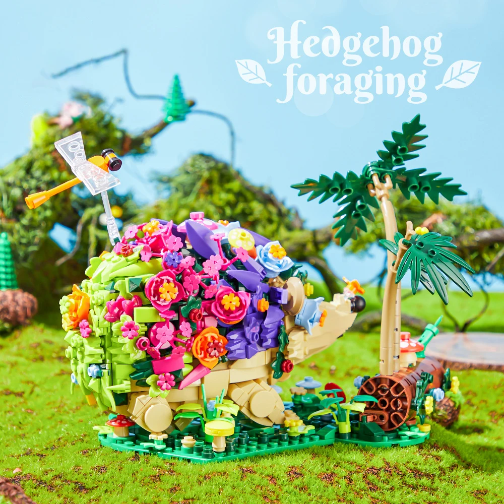 Цветы Ежик Избание Строительные Блоки Каваи Дети Милые Животные Головоломки Кирпичная Игрушка для Детей Настольный Орнамент Рождественский Подарок