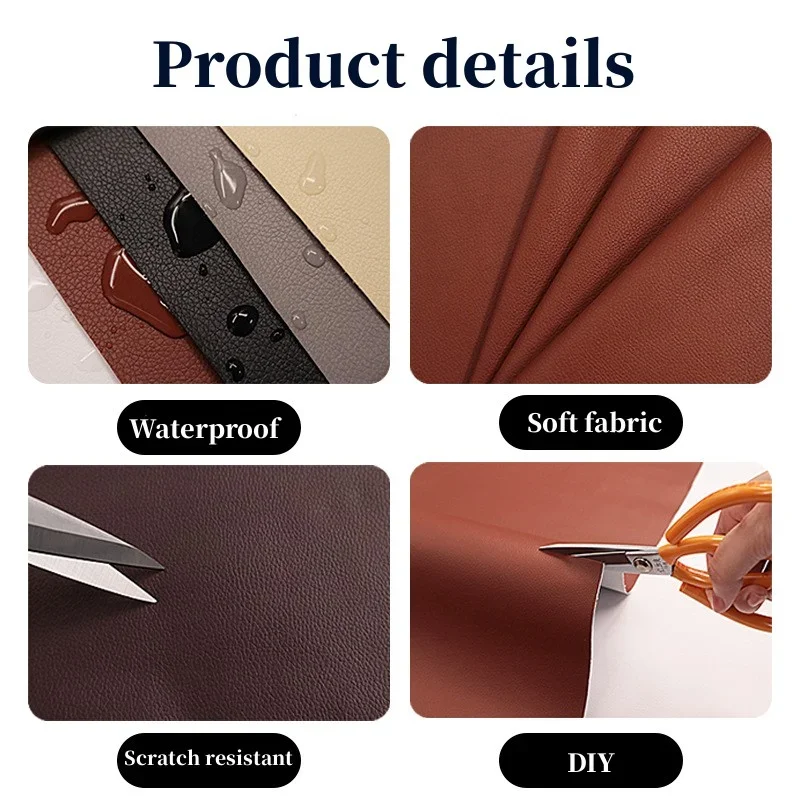 PVC Artificial Leather Tape Self Adhesive Repair Patch Stickers Waterproof Resistant Table Wall Car Interior Leather Sticker Fix