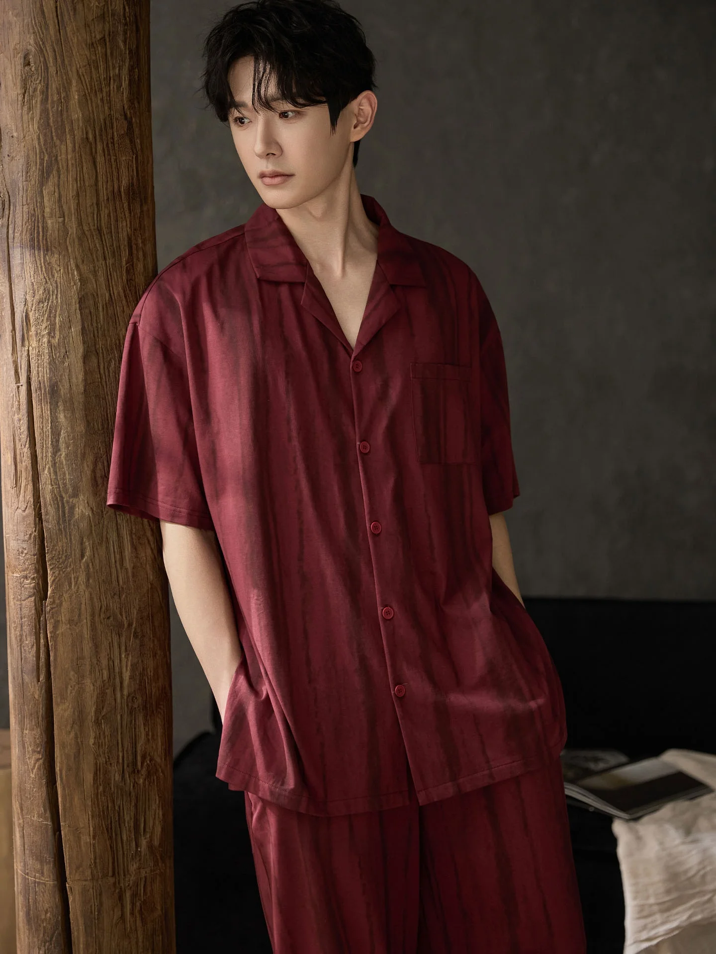 pyjama-en-coton-pour-homme-manches-courtes-pantalon-long-raye-vetements-de-maison-confortables-et-respirants-pour-le-printemps-et-l'ete
