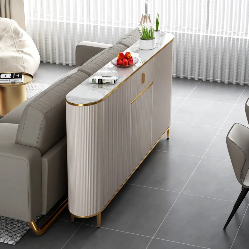 

Тумба-шкаф для дивана в гостиную, приставной, в стиле вилла, легкий люкс, с отсеками для хранения, европейский, из массива дерева, с открытыми секциями