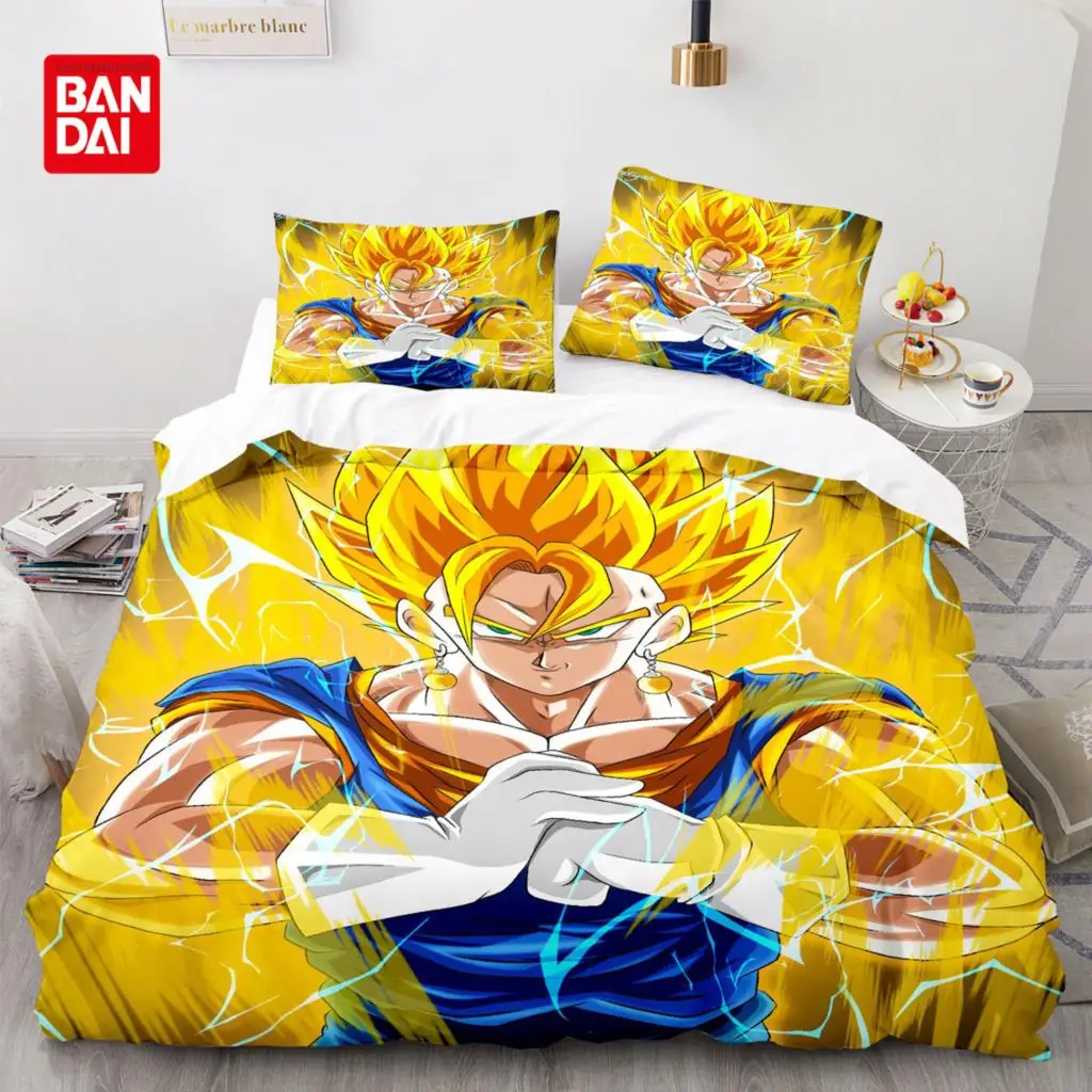 Bandai Cartoon Kids Dragon Ball Bedding Set Quilt Goku Duvet Cover Sets Home Decor Twin Single Queen King Anime Gift