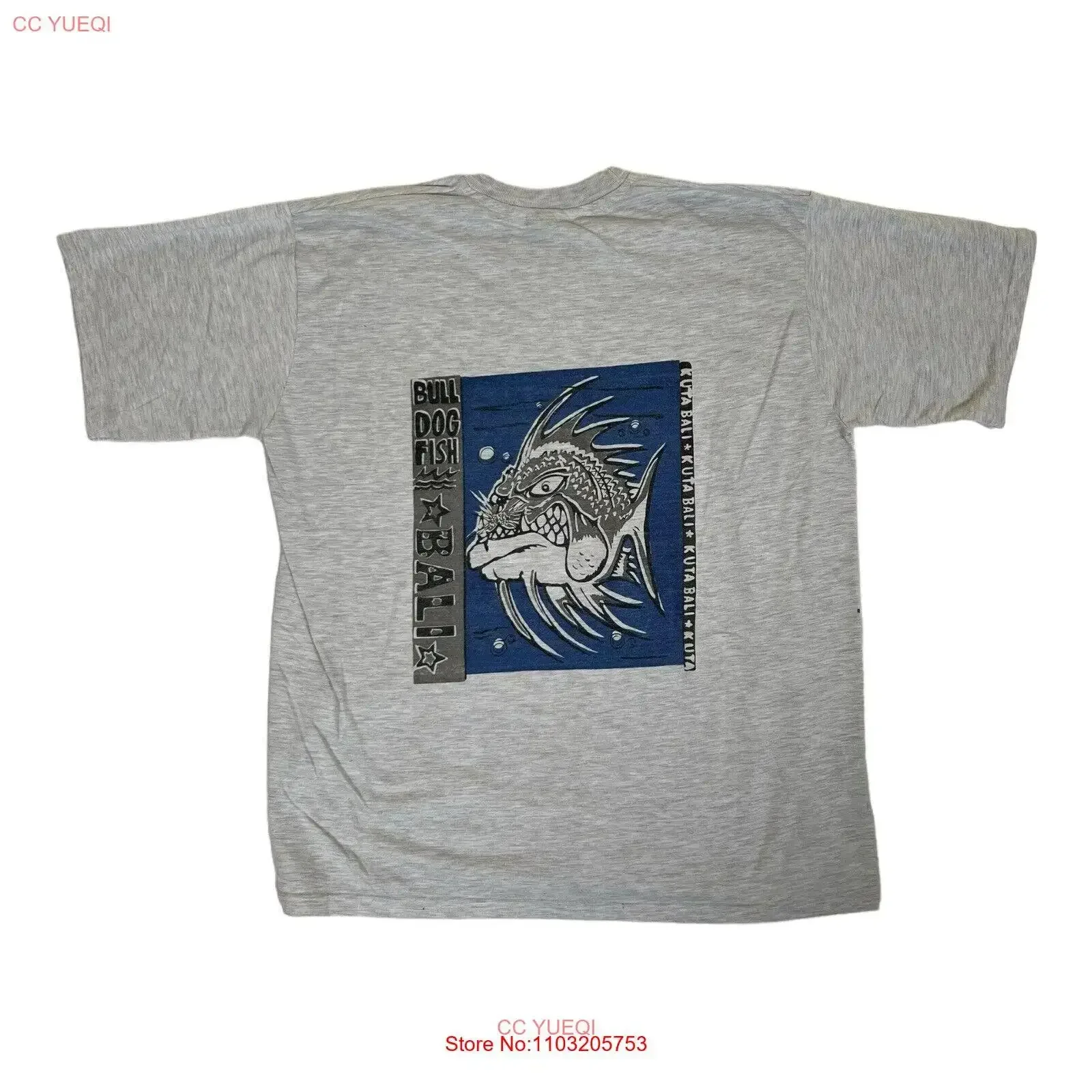

Vintage Bull Dog Fish Bali Kuta T Shirt Size 2XL vintage Washed designer clothes Soft Versatile Unisex Top For Everyday Wear