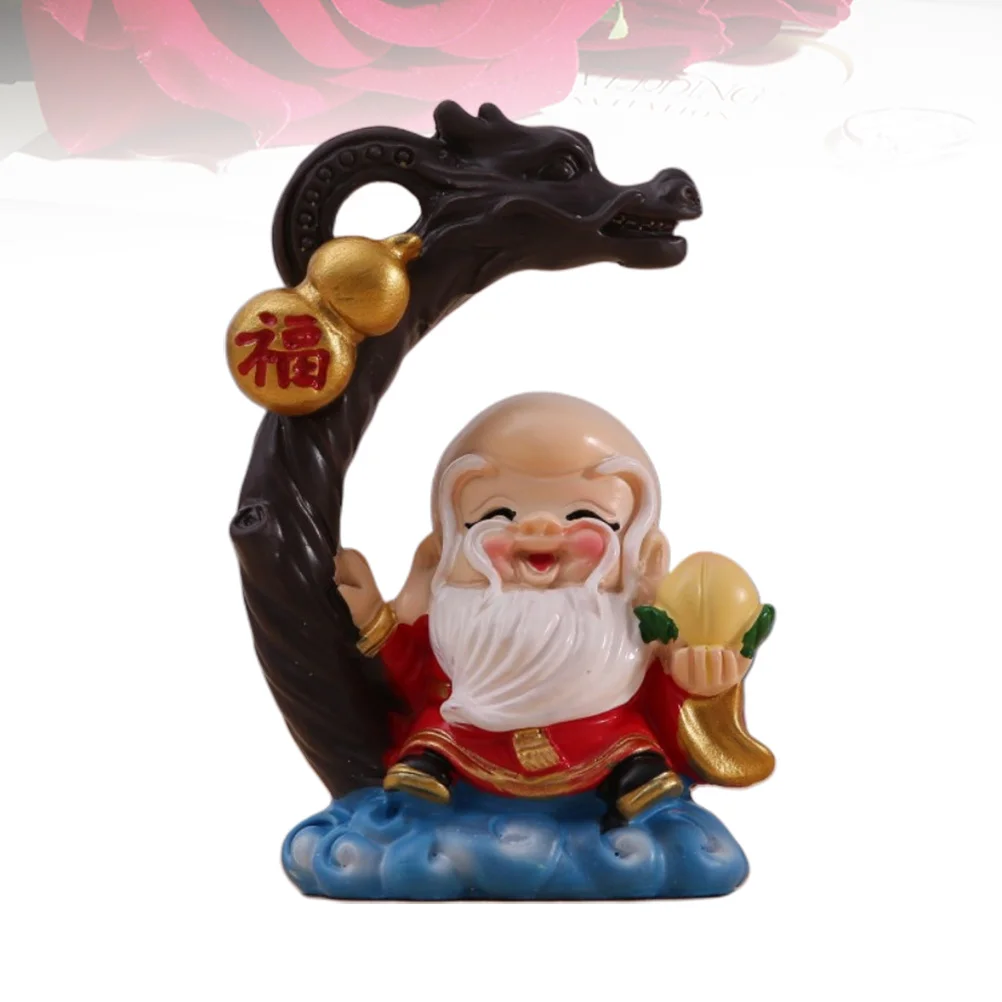 

1Pcs Retro Chinese Longevity Cake Decor Resin Birthday Blessing Ornament for Party Hotel Bar Restaurant Cake Embellishment