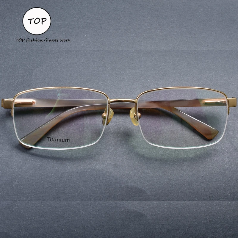 Temperament Men Business Glasses Half Frame Unique Handmade All-natural Buffalo Horn Optical Glasses Women Prescription Glasses