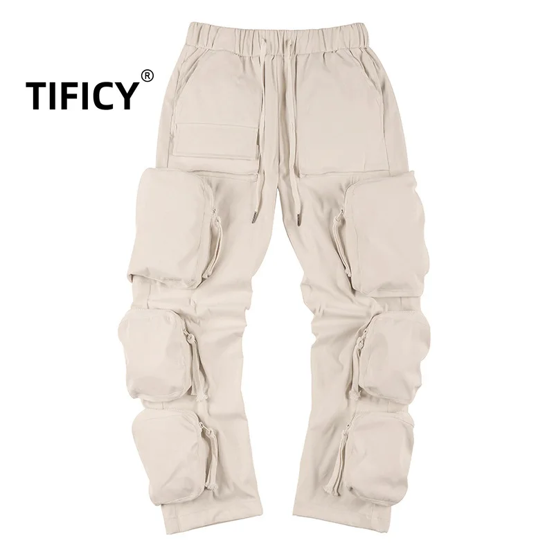 TIFICY Men's 2025 Autumn and Winter New Item European and American Multi Pocket High Street Functional Casual Work Pants