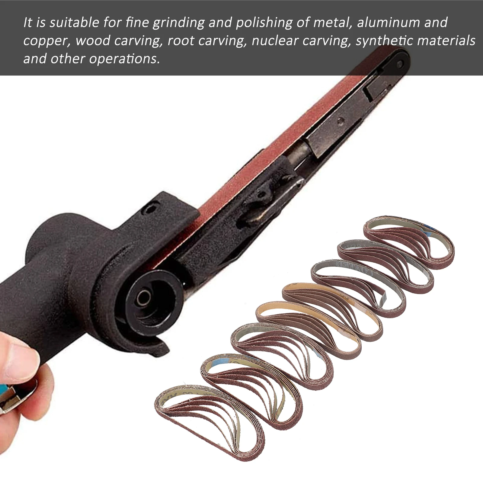 

40 Pcs S Belts Abrasive Metal Belts for Polishing Furniture Crafts Grind Belt Lightweight Efficient S paper Tool