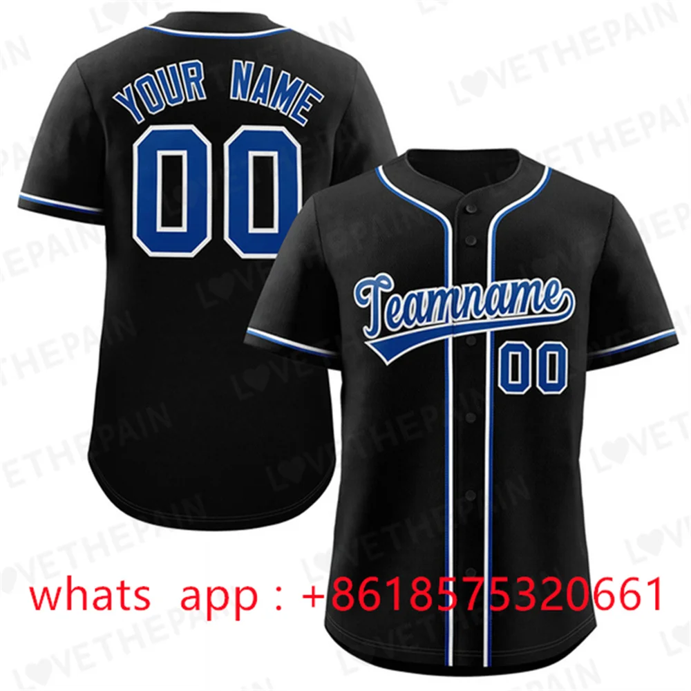 Custom Baseball Jersey Sewing with Letter Design Name Number Breathable Sports Shirt Training Uniform for Adults/Children