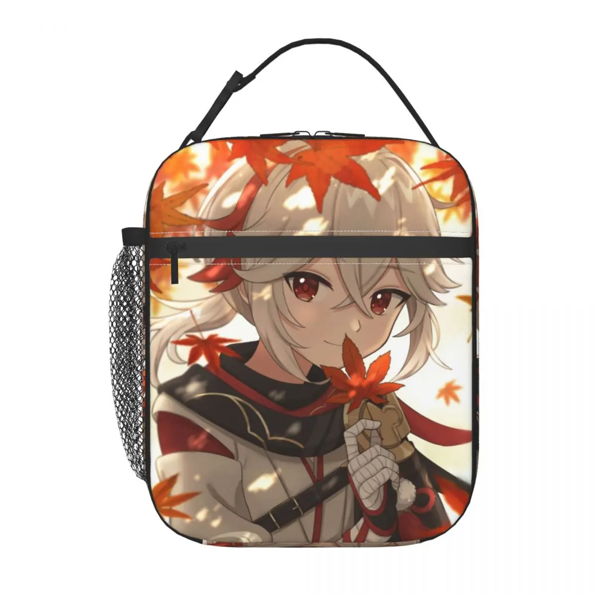 Genshin Impact Fall Kazuha Insulated Lunch Bag for Women Resuable Anime Game Cooler Thermal Lunch Box Kids School Children