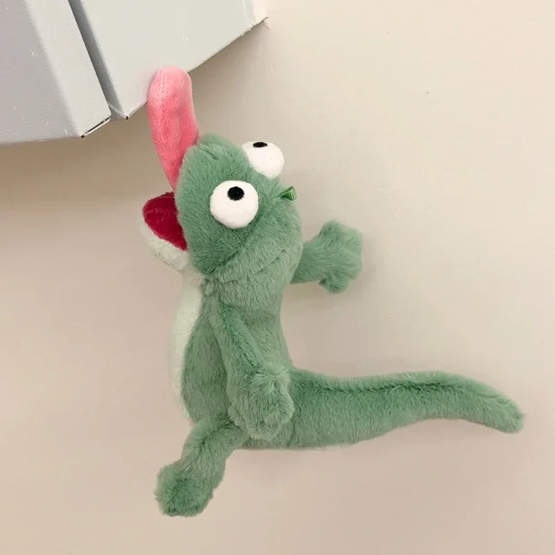 Cute Magnetic Tongue Lizard Plush Toy Vocal Sound Abstract Anime Stuffed Animal  Ugly-Cute Chameleon Squeaky  Relief Gift