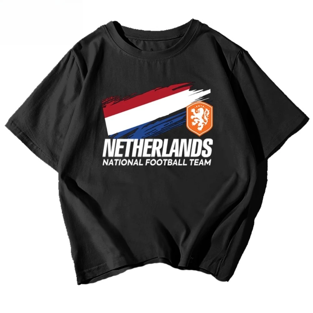 

2025 г. Мужская и женская одежда для пар из чистого хлопка Harland, одежда для футбольных фанатов, футболка с короткими рукавами, цельный предмет из чистого хлопка