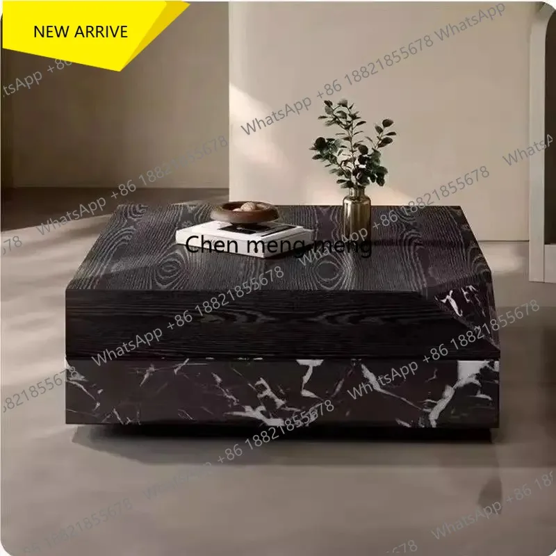 G153 Italian Minimalist Coffee Table Mechanism Storage Drawers Aesthetic Coffee Table Wood Modern Mesa Auxiliar Postmodern Furni