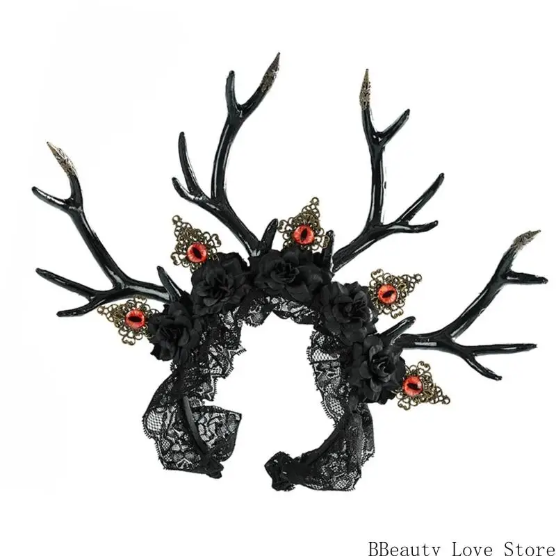 

Demonic Eye Deer Antlers Headpiece Costume Hair Accessory Headbands For Adults And Kids Halloween Costume Accessories