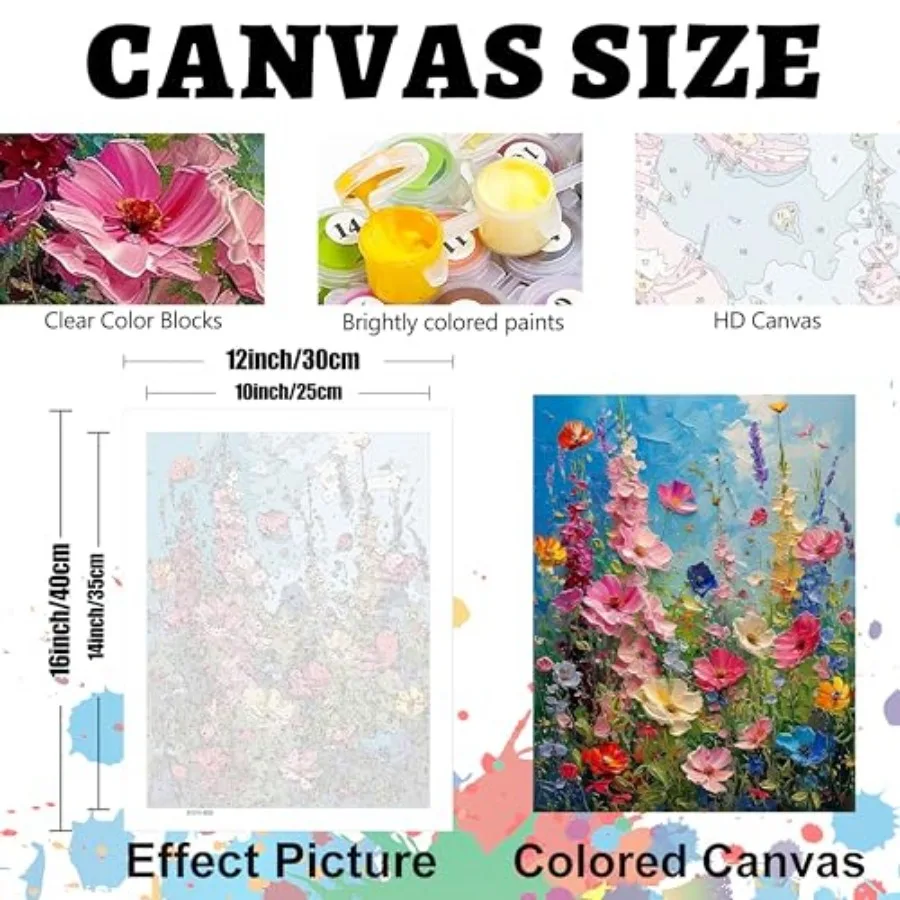 Wild Paint by Numbers Kits for Adults - Paint by Number Adult, Flower Canvas Pat by Numbers for Adults, DIY Oil Patg Kits for G - view 6