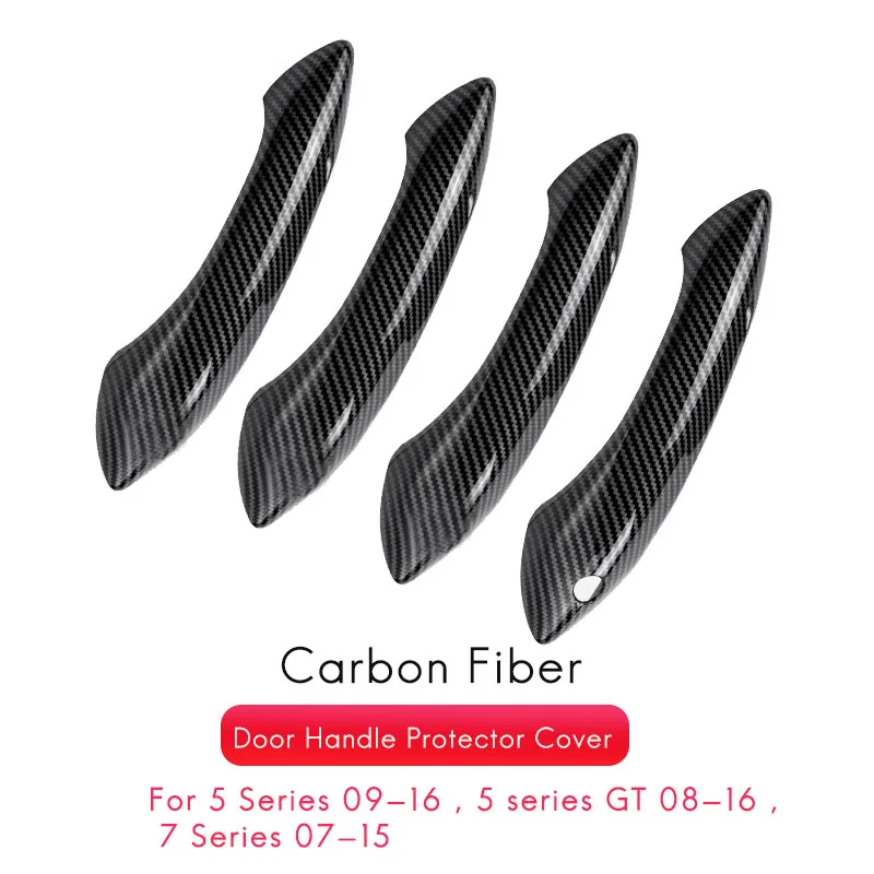 ABS Carbon Fiber Outside Exterior Door Handle Protector Cover Trim for-BMW 5 6 7 Series F07 F10 F11 F06 F12 F13 F01 F02