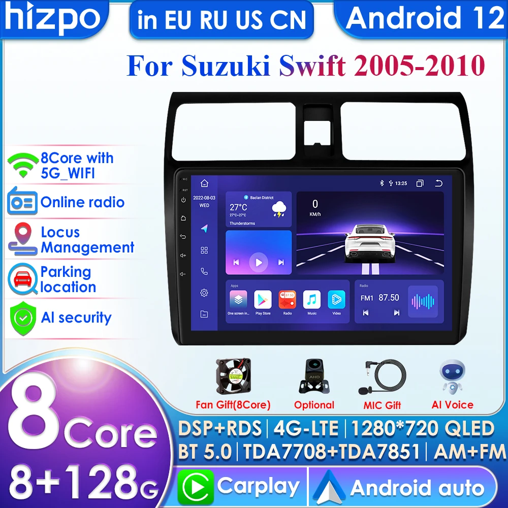 

2din Android Autoradio for Suzuki Swift 2003 - 2010 Car Radio Multimedia Video Player GPS Navigation Head Unit Carplay 4G Stereo