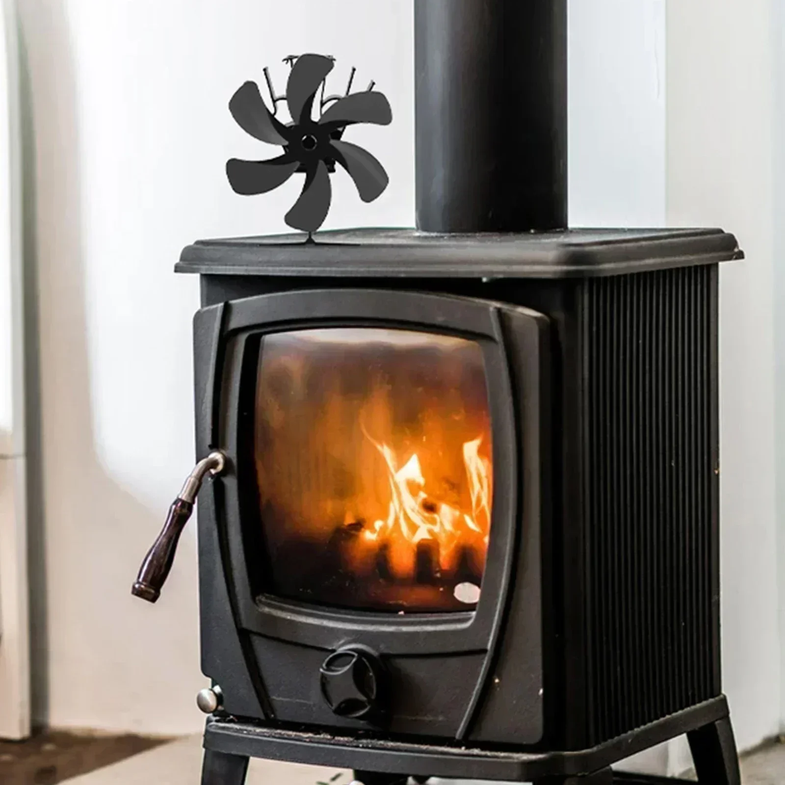 

Вентилятор для камина 122 F до 662 F 7 лопастей Бесшумная работа Алюминий Энергоэффективная защита от перегрева Бесшумная работа