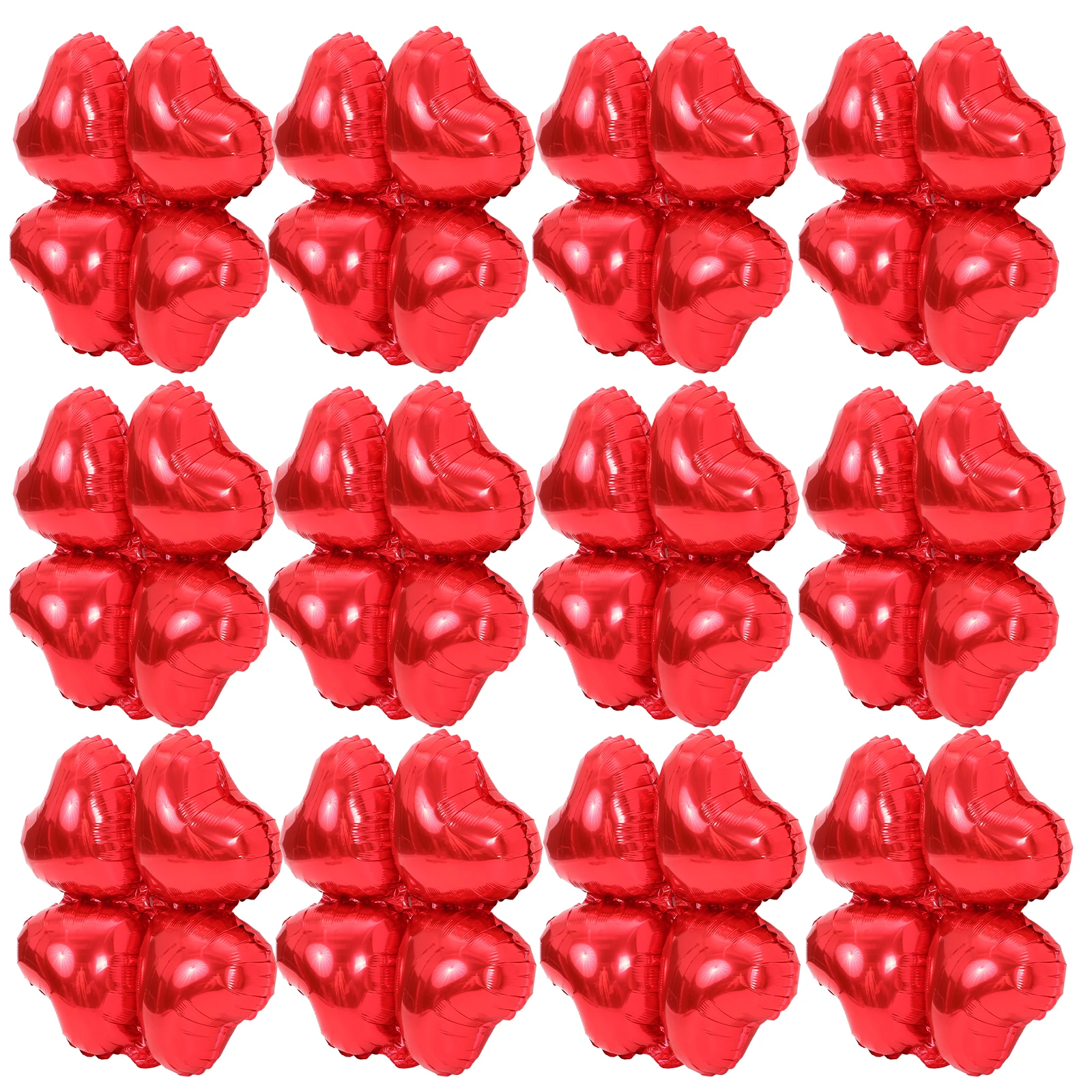 

50Pcs Heart Shaped Foil Balloons with Four Leaf Clover Pattern Festival Party Decor for Photo Booth Backdrop Supply