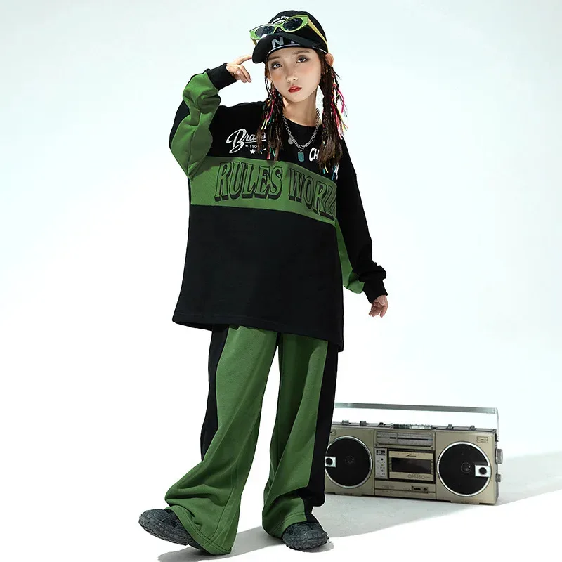 

COSda@Children Hip-hop Clothing Boys Streetdance Sweatshirts Girls Hip hop Jazz Performance CostumesCOSda@