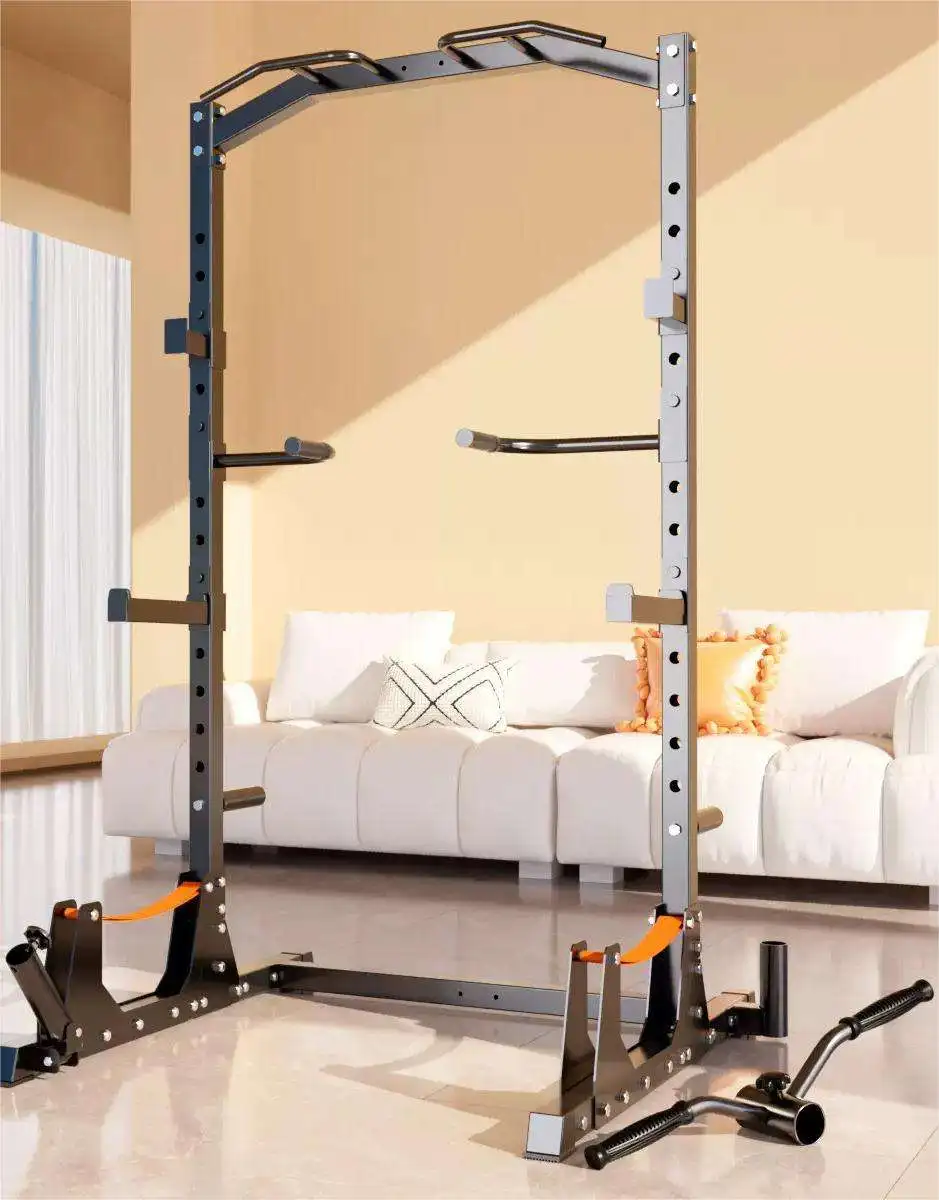 YTYIN Multi Functional Squat Stand Power Rack With Pull Up Bar J-Hooks Dip Bars Barbell Holder