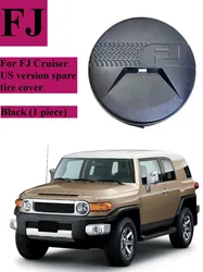 Hard spare tire cover for 2007-2023 Toyota FJ Cruiser, with FJ logo, rear wheel cover, and camera hole.