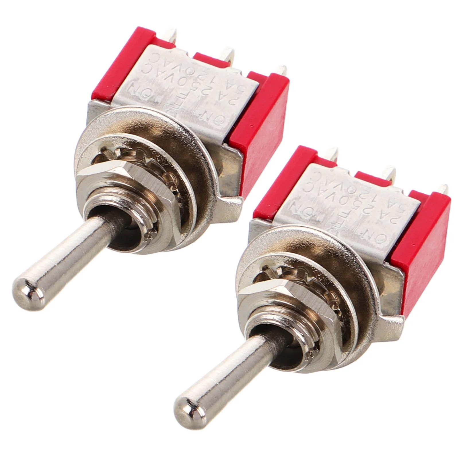 

2pcs Mini Toggle Switch 3 Pin 2 Position M6 Mounting Waterproof Stainless Steel Copper Terminals For Automotive Marine Boat Car