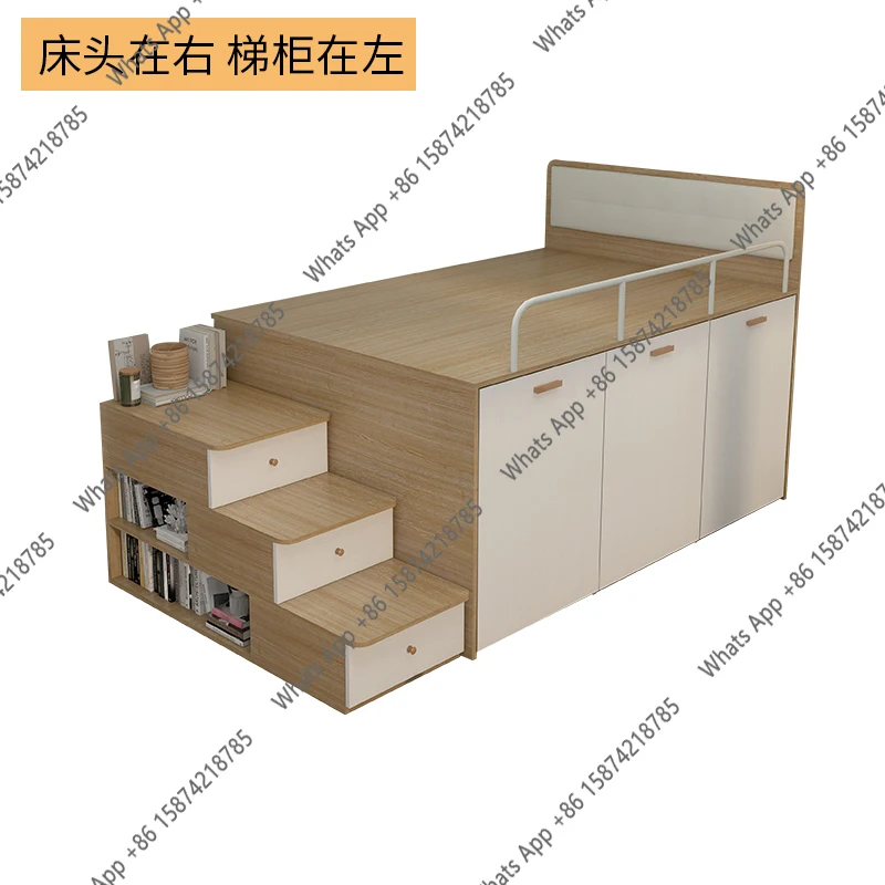 B A Customizable Small Apartment Children's Half-height Bed Combination Tatami Bed Wardrobe Integrated