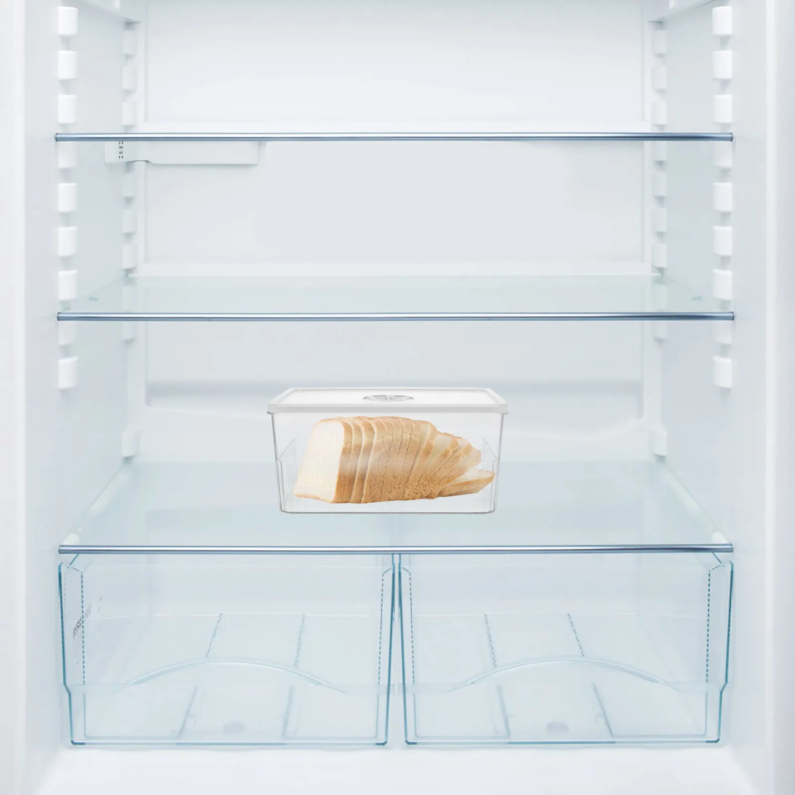 1 قطعة صندوق تخزين الخبز مع غطاء الوقت منظم الثلاجة للفاكهة الخضار وجبة خفيفة الغذاء الحاويات المطبخ حقيبة للتخزين #4