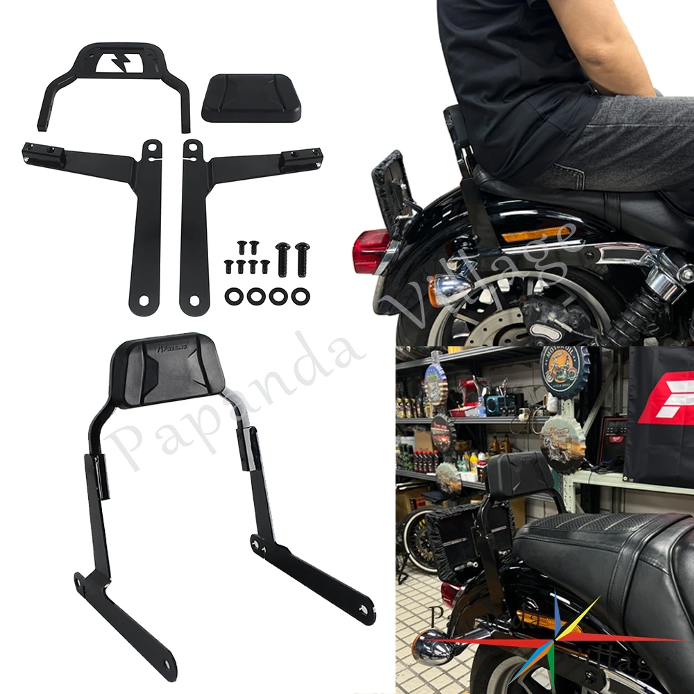 

Sissy Bar Detachable Backrest Rear Passenger Seat Luggage Rack For Harley Dyna Low Rider Street Bob Super Wide Glide Switchback