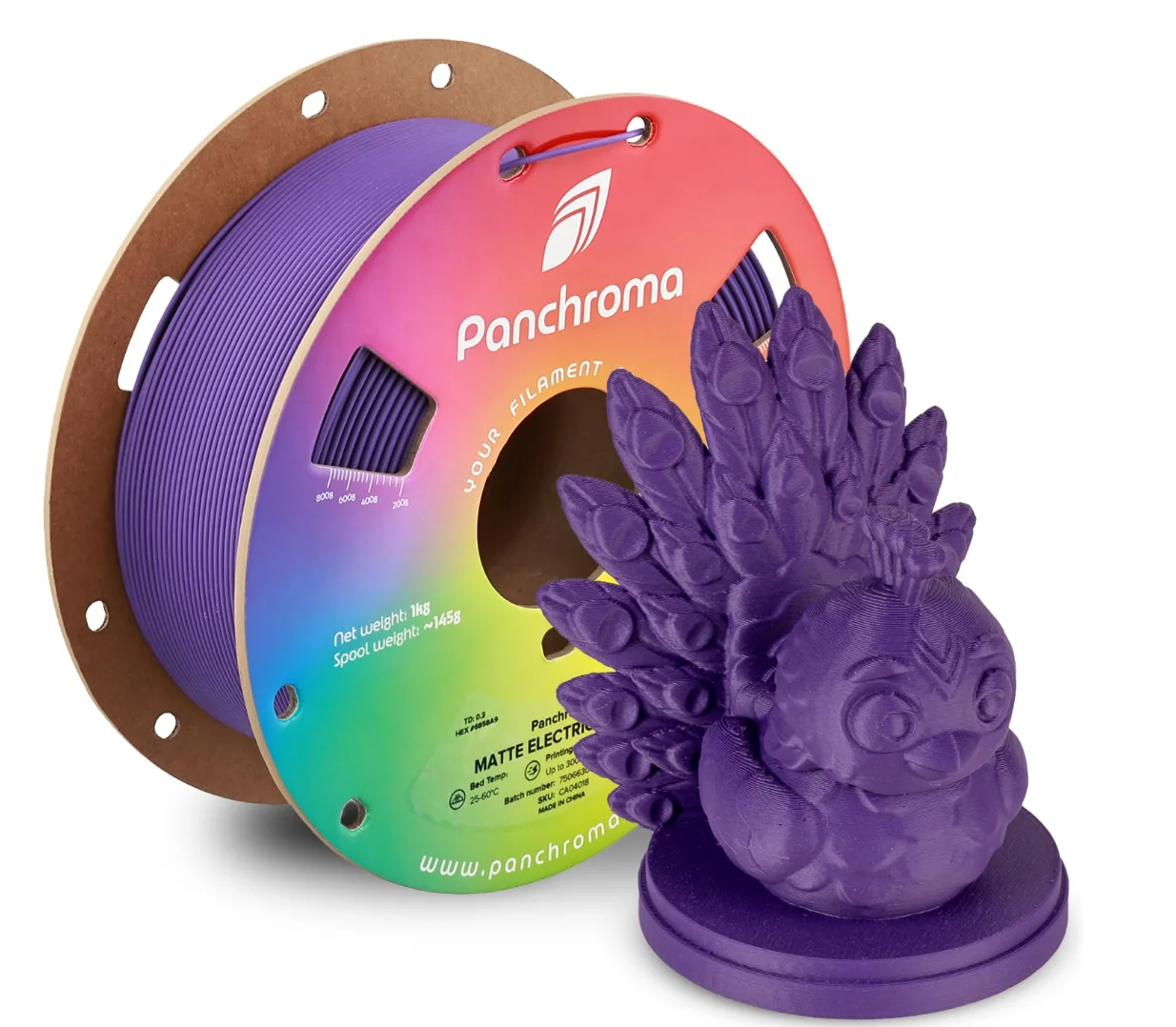 

Polymaker Panchroma Matte PLA Filament, Electric Indigo 1.75mm 1kg 3D Printing Filament, Formerly Polyterra 3D Printer Filament,