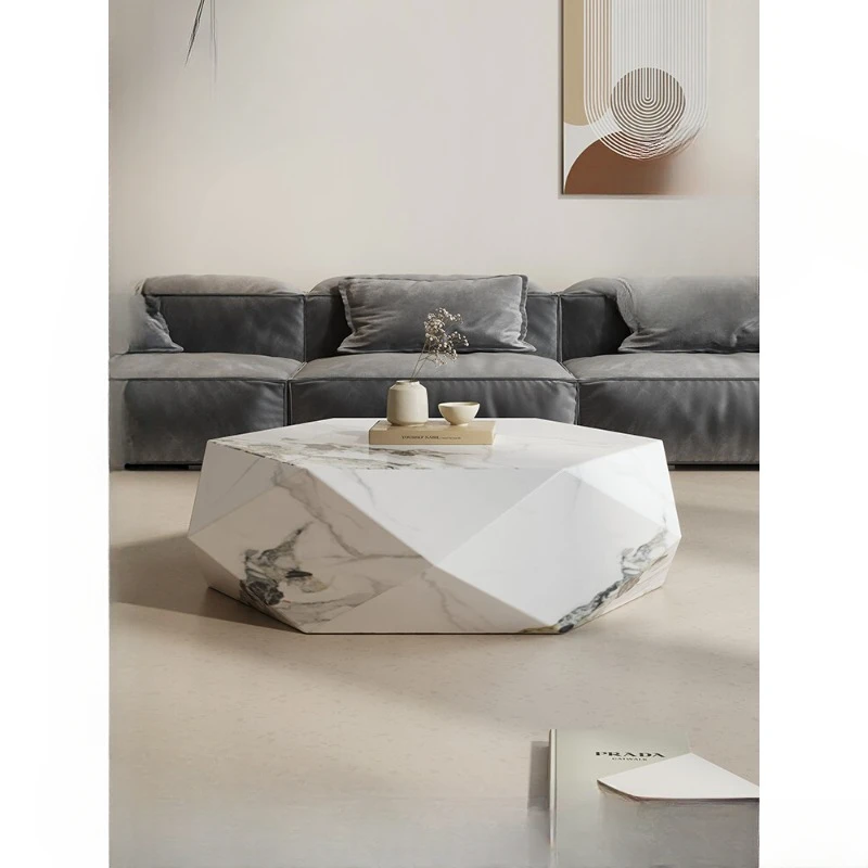 Italian diamond family coffee table, small living room, modern and simple, designer creative personality,