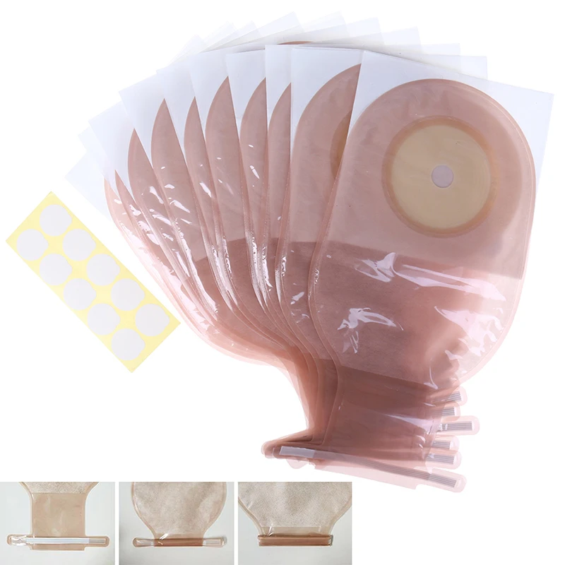 10 Pcs/Pack Colostomy Bags Colostomy Disposable Ostomy Drainable Single Use Bags Pouch for Stoma Care Ileostomy