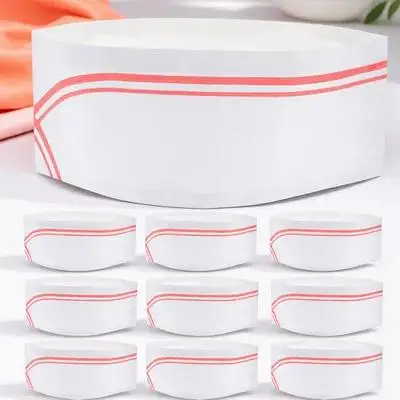 

40pcs Paper Chef Hat Kitchen Work Disposable Cap Lightweight Soft Material Ideal for Chefs Cooks Bakers Catering Schools
